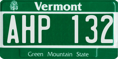 VT license plate AHP132