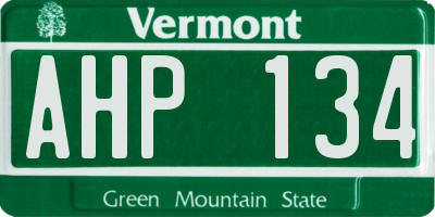 VT license plate AHP134