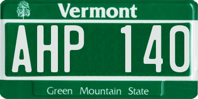 VT license plate AHP140