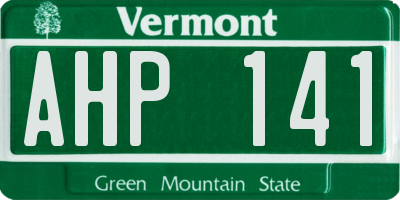 VT license plate AHP141