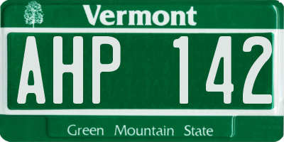 VT license plate AHP142