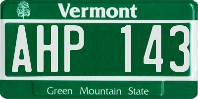 VT license plate AHP143