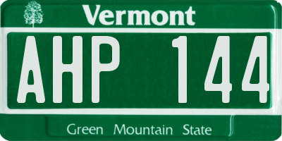VT license plate AHP144