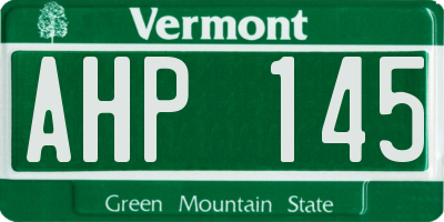 VT license plate AHP145