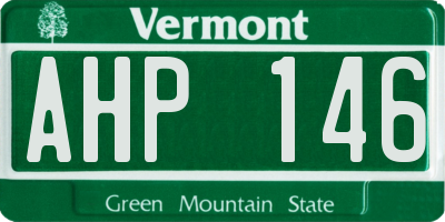 VT license plate AHP146