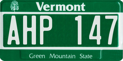 VT license plate AHP147