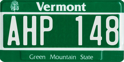 VT license plate AHP148
