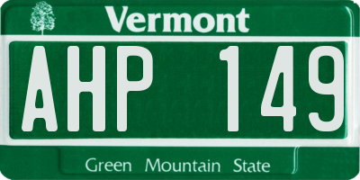 VT license plate AHP149