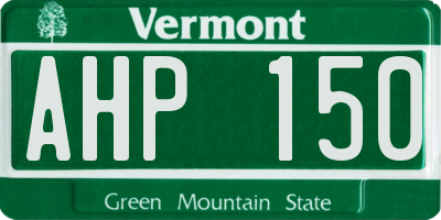 VT license plate AHP150