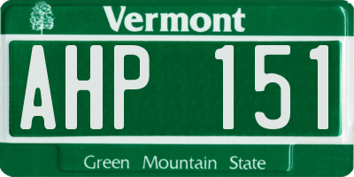 VT license plate AHP151