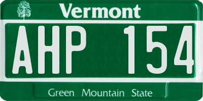 VT license plate AHP154