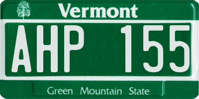 VT license plate AHP155
