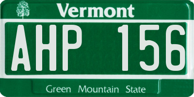 VT license plate AHP156