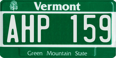 VT license plate AHP159