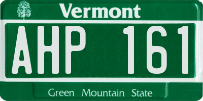 VT license plate AHP161