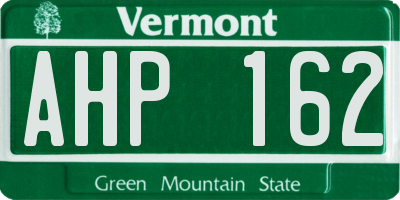 VT license plate AHP162