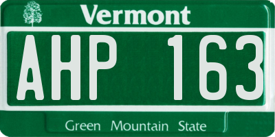 VT license plate AHP163