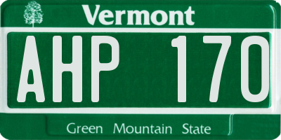 VT license plate AHP170
