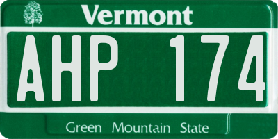 VT license plate AHP174