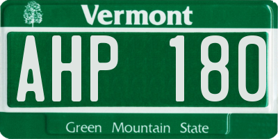VT license plate AHP180