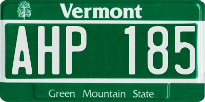 VT license plate AHP185