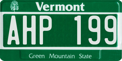 VT license plate AHP199