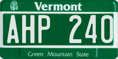 VT license plate AHP240