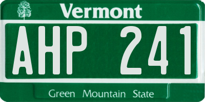 VT license plate AHP241