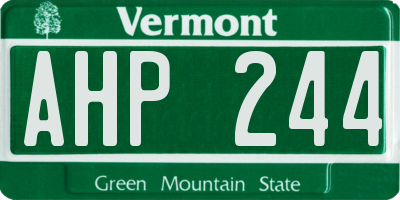 VT license plate AHP244