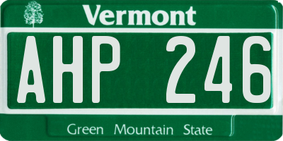 VT license plate AHP246