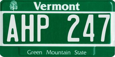 VT license plate AHP247