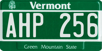 VT license plate AHP256