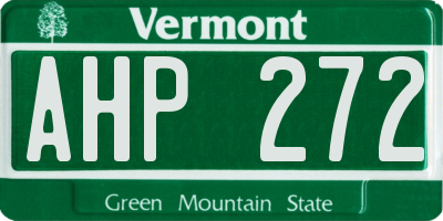 VT license plate AHP272