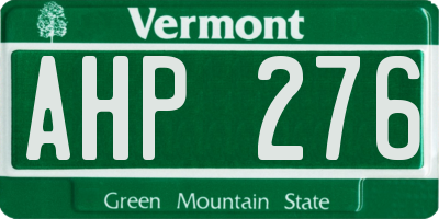 VT license plate AHP276