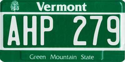 VT license plate AHP279