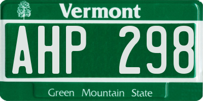 VT license plate AHP298