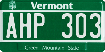 VT license plate AHP303