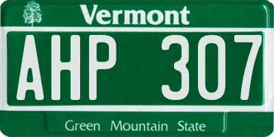 VT license plate AHP307
