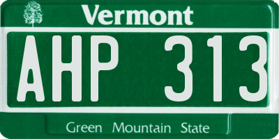 VT license plate AHP313