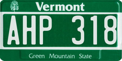 VT license plate AHP318