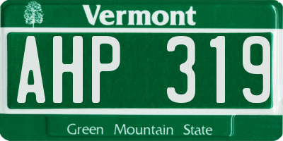 VT license plate AHP319