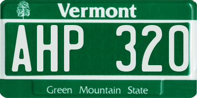 VT license plate AHP320