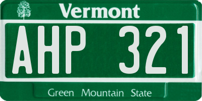 VT license plate AHP321