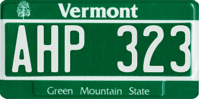 VT license plate AHP323