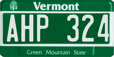 VT license plate AHP324