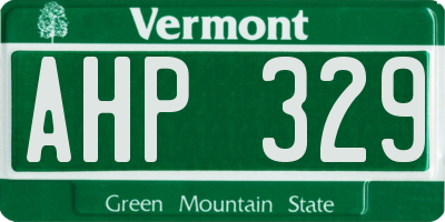 VT license plate AHP329