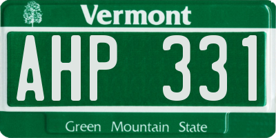 VT license plate AHP331