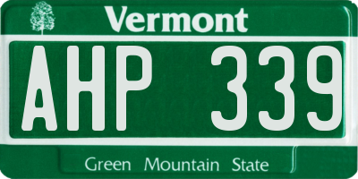 VT license plate AHP339