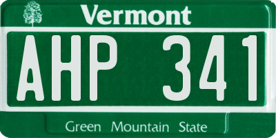 VT license plate AHP341