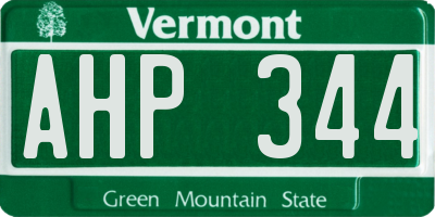 VT license plate AHP344